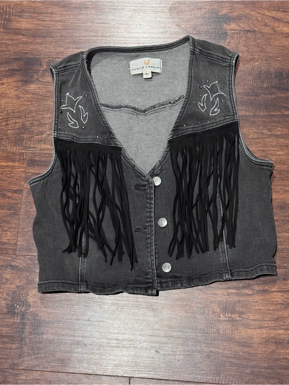 Austin Landing Women's Denim Fringe Vest
